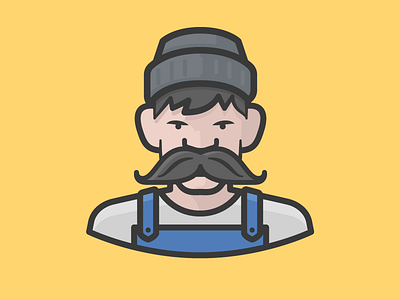 Impressive Moustache avatar face hillbilly knitted cap man moustache mustache overalls