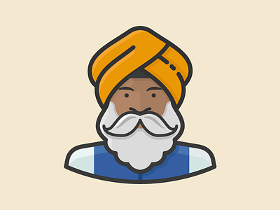 Sikh avatar face male man person sikh turban
