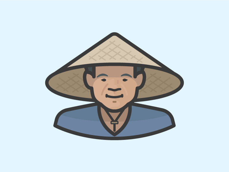 Man in nón lá hat by Scott Lewis for Sketch & Build on Dribbble