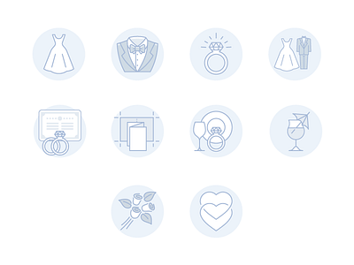 Wedding Icons bride engagement groom marriage wedding