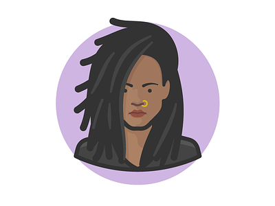 Woman With Dreads african american avatar black woman face nose ring people person woman