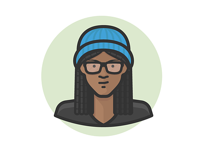 Girl in Knitted Cap african american avatar black girl female girl glasses people person woman