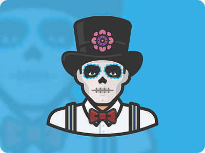 Día de Muertos (Day of the Dead) avatar dead face face paint holiday human icon illustration man mexico person scary skull tophat