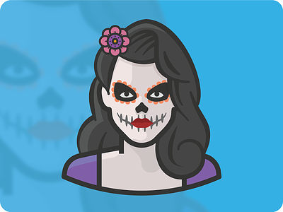 Día de Muertos (Day of the Dead) avatar dead death face funeral holiday human icon illustration memorial mexico people person skeleton skull woman
