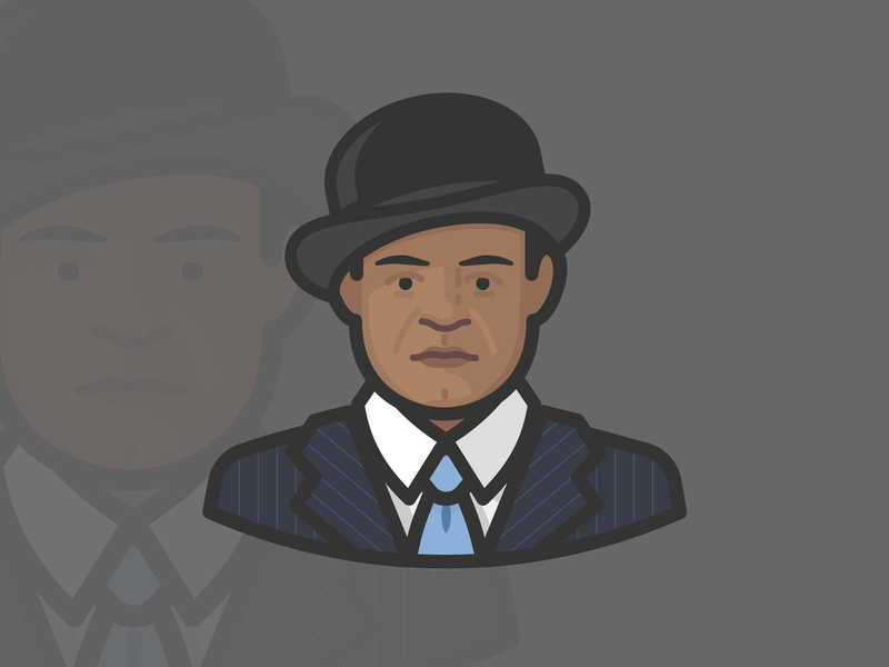 That's a Damn Nice Suit! african american avatar avatar design avatar icons avatars bowler hat face head human icon iconography illustration man people person pinstripe suit tie
