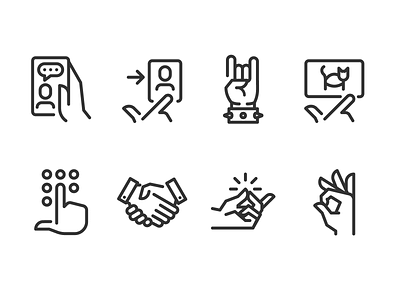 Hand Gestures fingers gestures hands icons iconset line icons outline ui icons ux icons