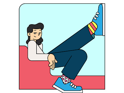 Socks character design colorful colors flat girl girl character girl illustration illustrator shoes sneakers socks vector