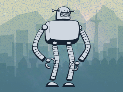 Robo Danger (animated) illustration robot