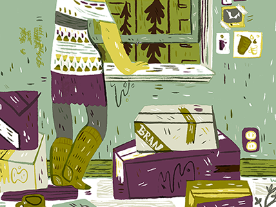 The Big Move apartment boxes editorial illustration move teal wishow