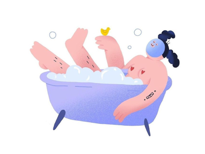 Relaaaax bath bathroom duck feminine feminist funny girl holliday illustration illustrator love relax simple women