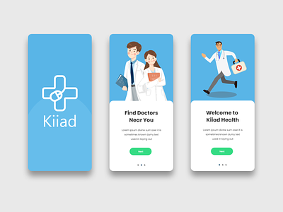 Kiaad Onboarding app design healthcare ui uiux