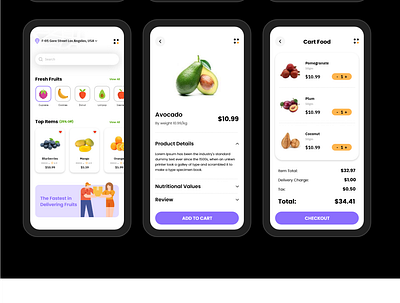 Froodel - Fruit Delivery App app branding design ui ux