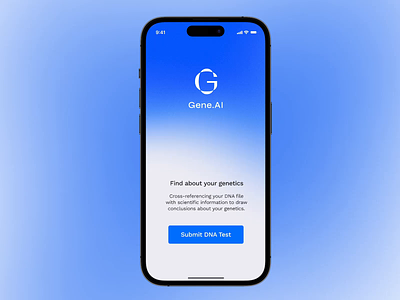 Gene.AI • Find about your genetics | Mobile App animation design figma product design ui ux
