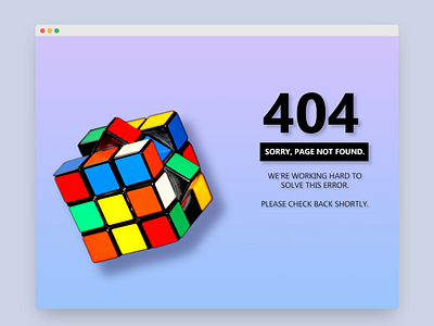DailyUI #008 404 Error Page
