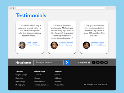 DailyUI 039 Testimonials affinity designer affinity photo affinitydesigner affinityphoto dailyui design graphic design testimonial testimonials ui uidesign uxdesign