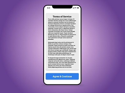 DailyUI 89 Terms of Service