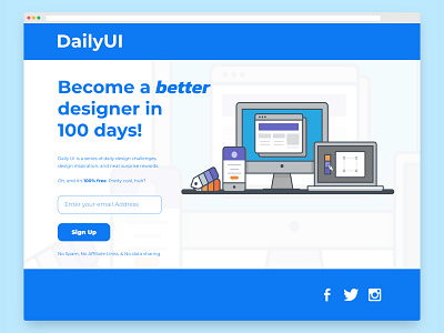 DailyUI 100 DailyUI Landing Page