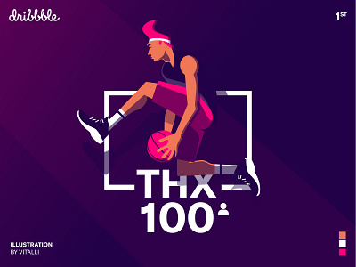 Thanks for the first 100 followers design dribbble flat illustraion minimal vector web