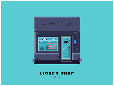 liquor shop - pixelart design flatdesign game art game design illustration minimal pixel art ui vector
