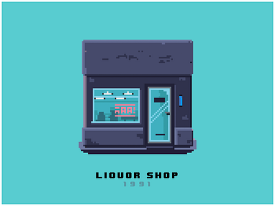 liquor shop - pixelart