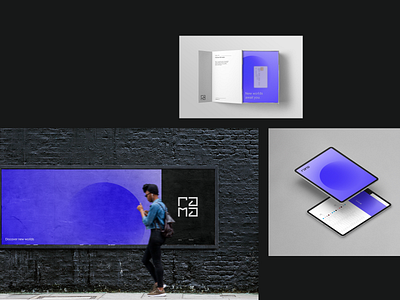 Rama - Branding & Art Direction 04 abstract aesthetic banking blue branding clean design futuristic gradient layout logo minimal minimalist mockup modern planet space startup typography vector