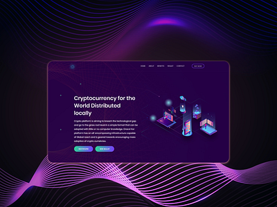 Landing page for a crypto crypto design landing page design ui web