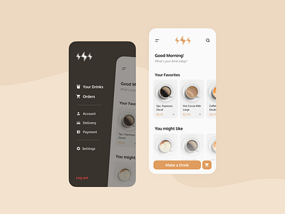 Coffee Shop App UI app design flat icon minimal ui ux vector web website