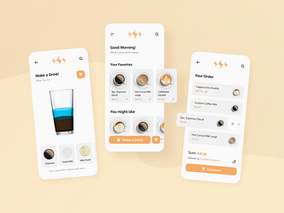 Coffee Shop App UI app application branding design experience flat icon interface minimal shop ui user ux web