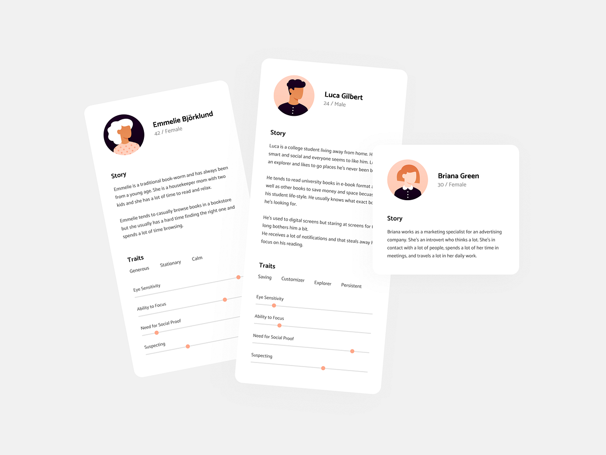 Personality Cards — Persona Profiles by Ehsan Vaeghi on Dribbble