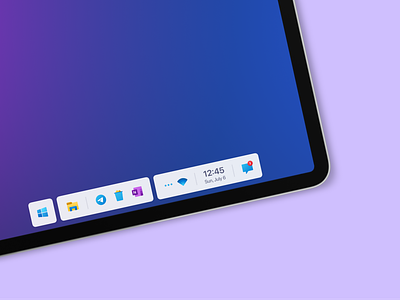 Windows 11 Taskbar Concept (Tablet) design desktop flat interface microsoft minimal user windows windows 11
