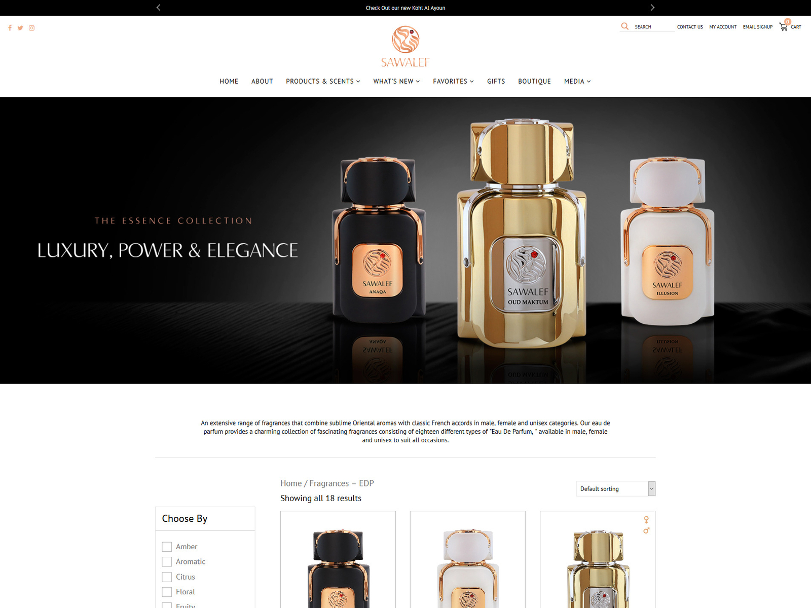 Luxury outlet perfume website