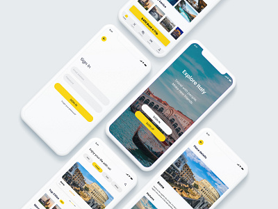 Travel App Design app design brand identity graphic design illustrator italy photoshop rome travel ui ui design ux visual design