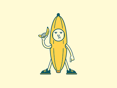 Go bananas 🍌 banana costume design duel flat fruit illustrator line