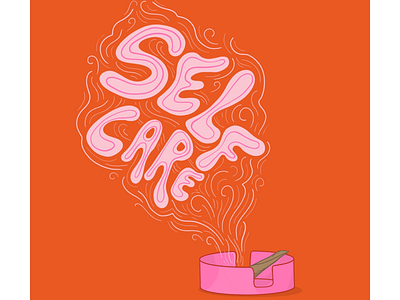 Self Care color color palette illustration lettering smoke