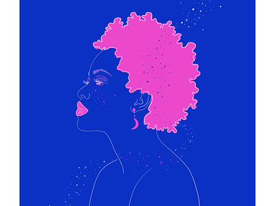Girl in Space Is Space celestial color color palette illustration portrait