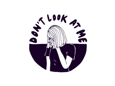 Don't Look at Me bold ink sad typography