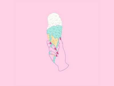 Ice Cream food hand ice cream illustration philly