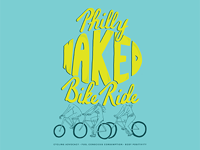 Philly Naked Bike Ride illustration naked bike ride philly typography