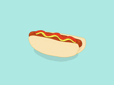 4th of July food hotdog illustration