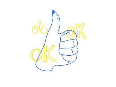 I'm OK hand illustration ink typography weird