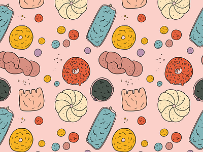 Donut Pattern donut donuts doughnut doughnuts food illustration pattern procreate repeat sweets