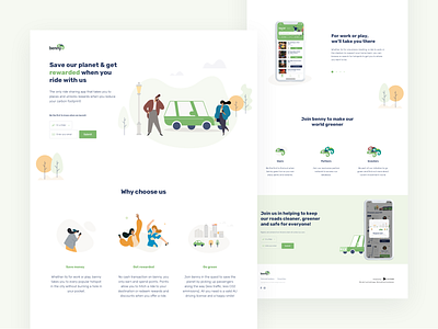 Ride Sharing Landing Page design illustration landingpage landingpagedesign ui uidesign web webdesign