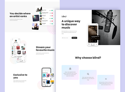 Landing Page for a Music App app app landing page landingpage landingpagedesign music app music website ui uidesign web webdesign