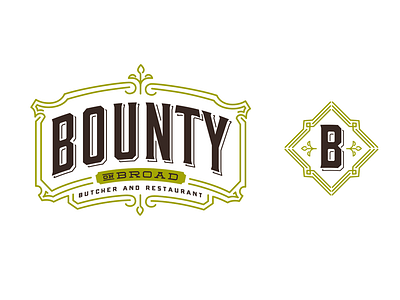 Bounty On Broad Logo branding farm to table hospitality monoline typography