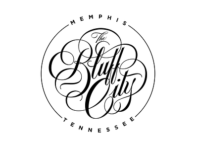 The Bluff City Cartouche cartouche lettering spencerian typography
