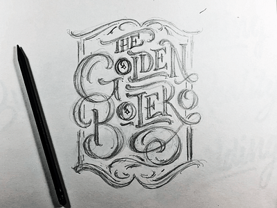 The Golden Bolero book cover flourishing illustration lettering sketch typography