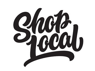 Shop Local hand lettering lettering logo design merch stickers