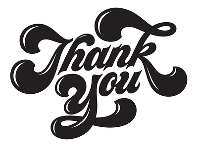Thank You 3 hand lettering lettering logo design merch stickers