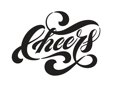 Cheers hand lettering lettering logo design merch stickers