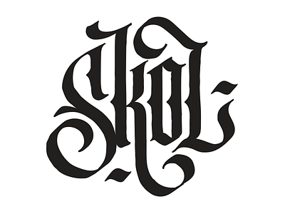 Skol hand lettering lettering logo design merch stickers